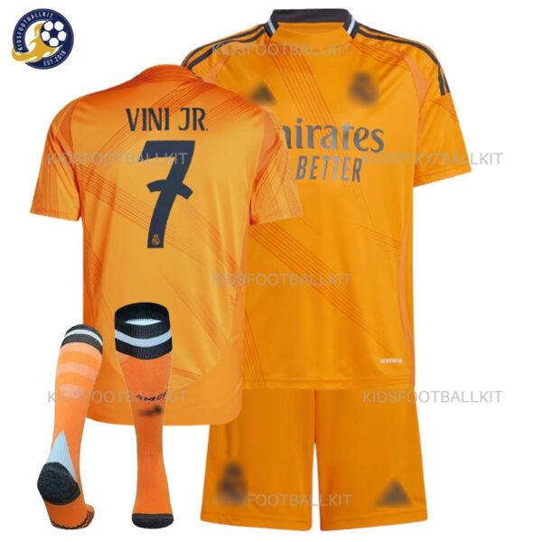 Real Madrid Away Kids Kit 2024/25 VINI JR. 7 With Socks