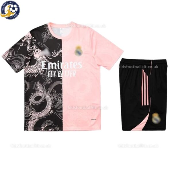 Real Madrid Black Pink Special Edition Kids Football Kit 2025/26 - Details (1)
