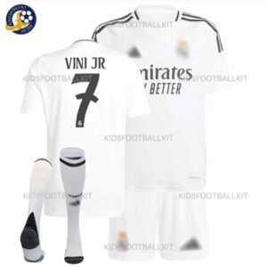 Real Madrid Home Kids Kit 2024/25 VINI JR. 7 With Socks