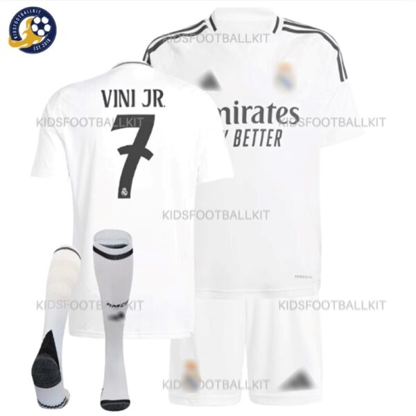 Real Madrid Home Kids Kit 2024/25 VINI JR. 7 With Socks