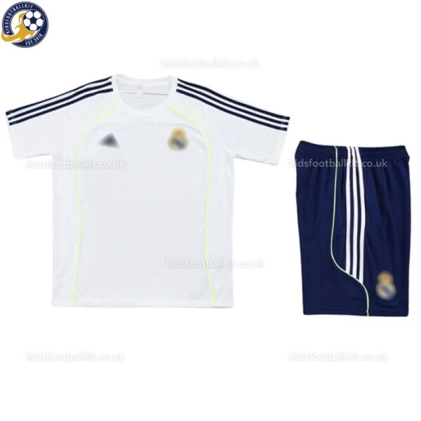 Real Madrid White Training Kids Football Kit 2025/26 - Details (1)