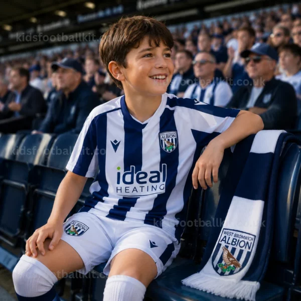 West Bromwich Home Kids Football Kit 202526 (No Socks)