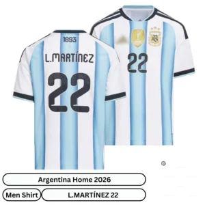 Argentina Home 2026 Men Football Shirt - overview - L.MARTÍNEZ 22