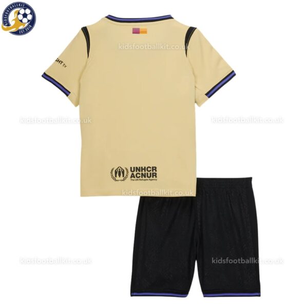Barcelona Away 25 26 Kids Football Kit - back view