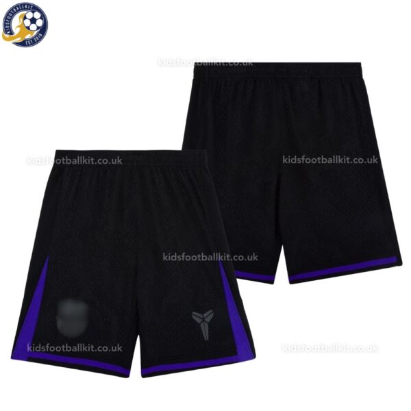 Barcelona Black Kids Football Shorts 25_26-over view
