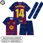 kfk_Barcelona Home Kids Football Kit 2025_26 – RASHFORD 14 -over view with socks)