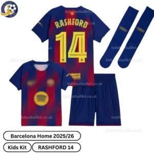 kfk_Barcelona Home Kids Football Kit 2025_26 – RASHFORD 14 -over view with socks)
