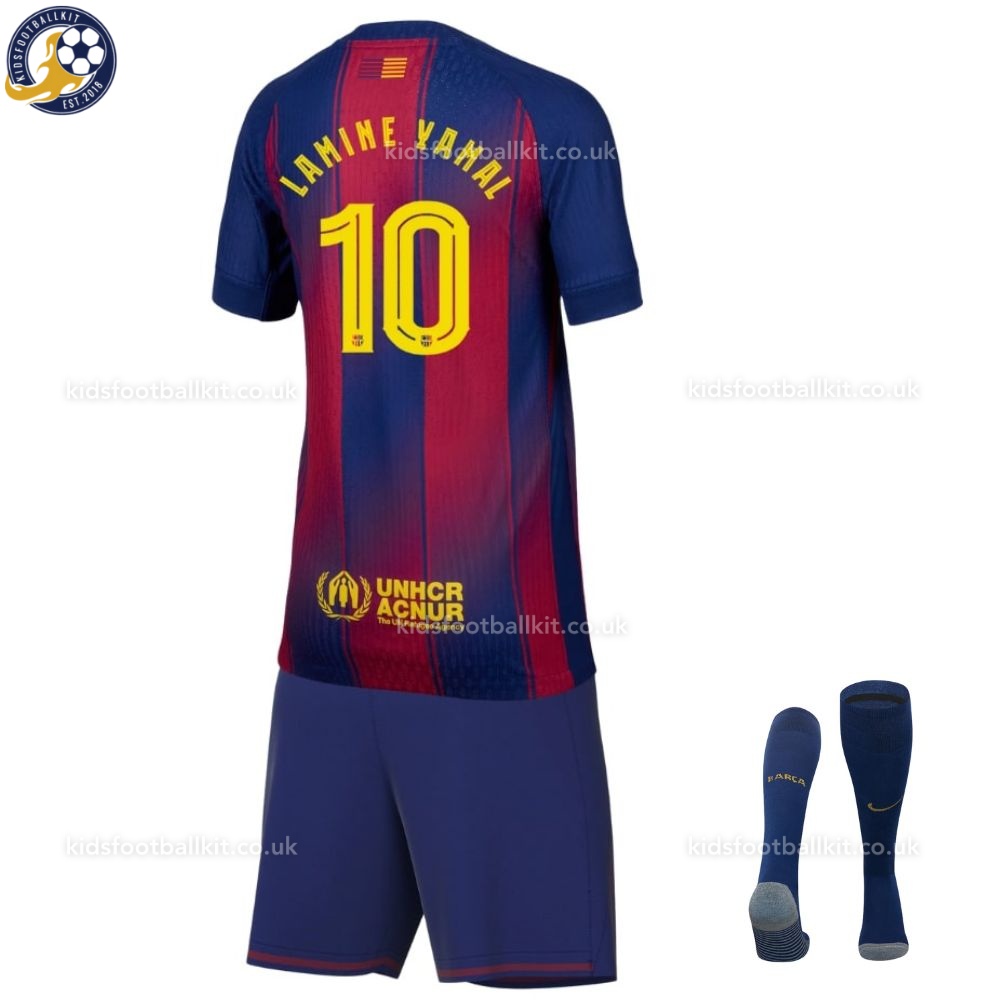 Maglietta Calcio Barca 2024/2025 Lamine Yamal #19 - Set Completo Con Pantaloncini E Calzini Per Bambini E Ragazzi (Taglie Giovani)