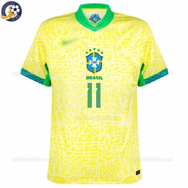 Brazil RAPHINHA 11 Home Men Football Shirt 24_25-front view