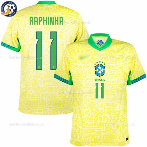 Brazil RAPHINHA 11 Home Men Football Shirt 24_25-over view