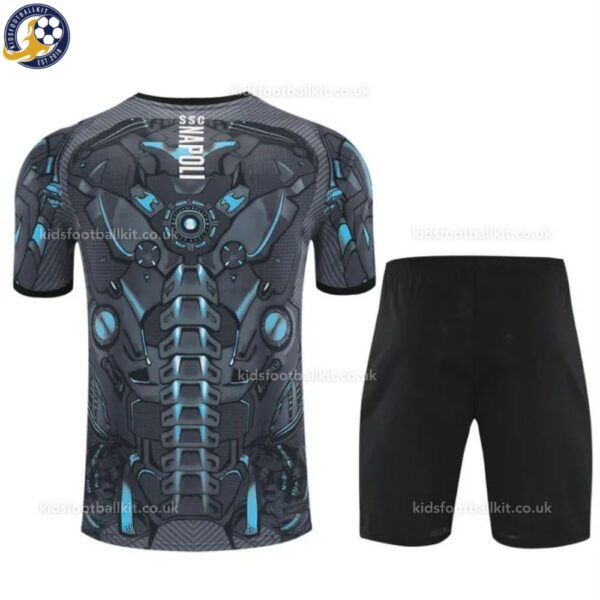 SSC Napoli Gray Training Kids Football Kit 25_26-back view