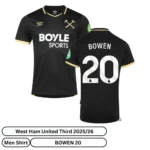 West Ham United Third Men Football Shirt 25_26 - over view - BOWEN 20 - black