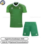 Argentina Goalkeeper Kids Football Kit 2026 (No Socks) – Fan version