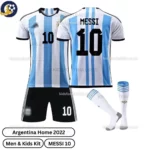Argentina Home Kids Football Kit 2022 – MESSI 10 (With Socks)