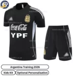 Argentina Training Kids Football Kit 2026 (No Socks) – Black