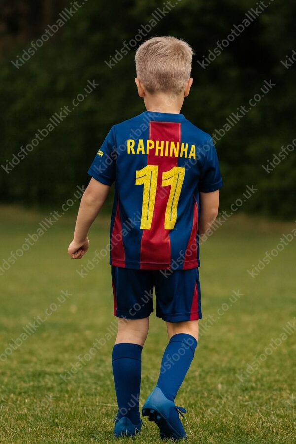 Barcelona RAPHINHA 11 Home Kids Football Kit 25/26 (2)