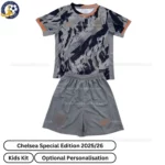 Chelsea Special Edition Kids Football Kit 2025_26 (No Socks) – Grey Fan Version-front view-blur