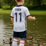 England Home Junior Football Kit 2024 FODEN 11 Printed - AI Generated