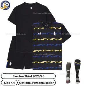 Everton Third Kids football Kit 25_26-over view with socks