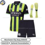 Manchester City Away Adult Football Kit 24_25 -front view with socks-blur