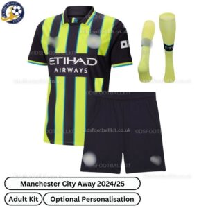 Manchester City Away Adult Football Kit 24_25 -front view with socks-blur