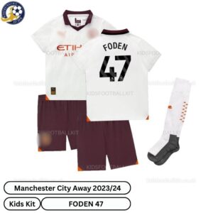Manchester City Away Kids Football Kit 23_24-FODEN 47-front view-blur