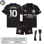 Manchester City Away Kids Football Kit 25_26-CHERKI 10 -over view-blur