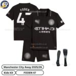 Manchester City Away Kids Football Kit 25_26-FODEN 47-over view-blur