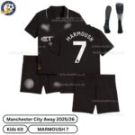 Manchester City Away Kids Football Kit 25_26-MARMOUSH 7-over view-blur