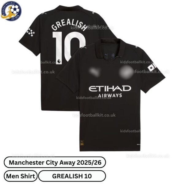 Manchester City Away Men Football Shirt 25_26-GREALISH 10-over view-blur