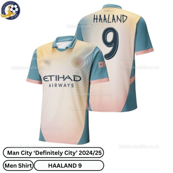Manchester City Definitely City Men Football Shirt 24_25 -HAALAND 9- over view-blur