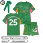 Manchester City Goalkeeper Kids Kit 25_26- DONNARUMMA 25 - green - over view
