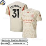 Manchester City Goalkeeper Men Football Shirt 24_25-EDERSON M. 31-over view-white-blur