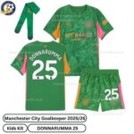 Manchester City Goalkeeper kids football kit 25_26-DONNARUMMA 25-over view-green-blur