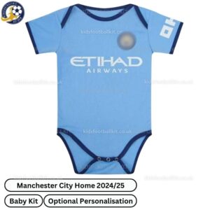 Manchester City Home Bby Football Kit 24_25-front view -blur
