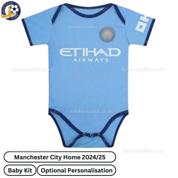 Manchester City Home Bby Football Kit 24_25-front view -blur