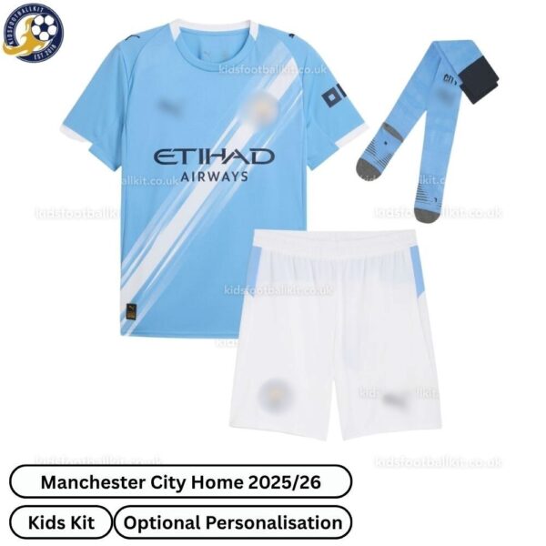 Manchester City Home Kids Football Kit 25_26-over view-blur