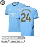 Manchester City Home Men Football Shirt 24_25-CHAMPIONS 24-over view-blur