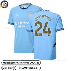 Manchester City Home Men Football Shirt 24_25-CHAMPIONS 24-over view-blur
