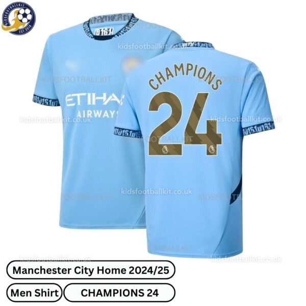 Manchester City Home Men Football Shirt 24_25-CHAMPIONS 24-over view-blur