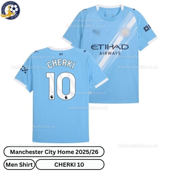 Manchester City Home Men Football Shirt 25_26-CHERKI 10-over view-blur