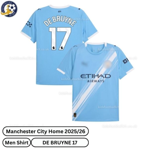 Manchester City Home Men Football Shirt 25_26- DE BRUYNE 17-over view-blur