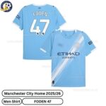 Manchester City Home Men Football Shirt 25_26- FODEN 47-over view-blur