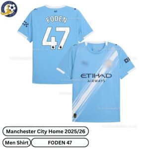 Manchester City Home Men Football Shirt 25_26- FODEN 47-over view-blur