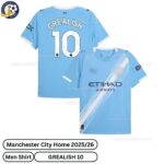 Manchester City Home Men Football Shirt 25_26- GREALISH 10-over view-blur