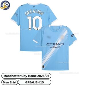 Manchester City Home Men Football Shirt 25_26- GREALISH 10-over view-blur