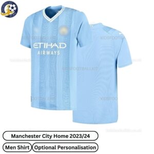 Manchester City Home Men football shirt 23_24-over view -blur