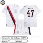 Manchester City Kidsuper Kids Football Kit 25_26- FODEN 47- over view-blur