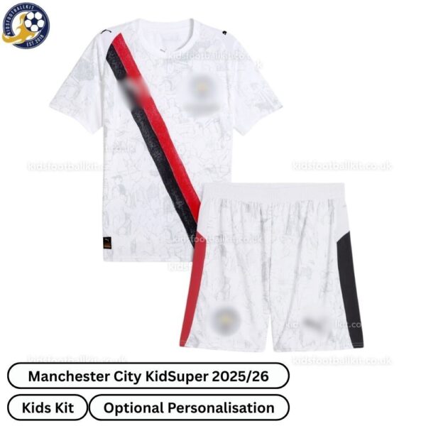 Manchester City Kidsuper Kids Football Kit 25_26-over view-blur