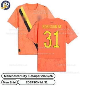 Manchester City Kidsuper Men Football Shirt 25_26- EDERSON M. 31- over view-blur